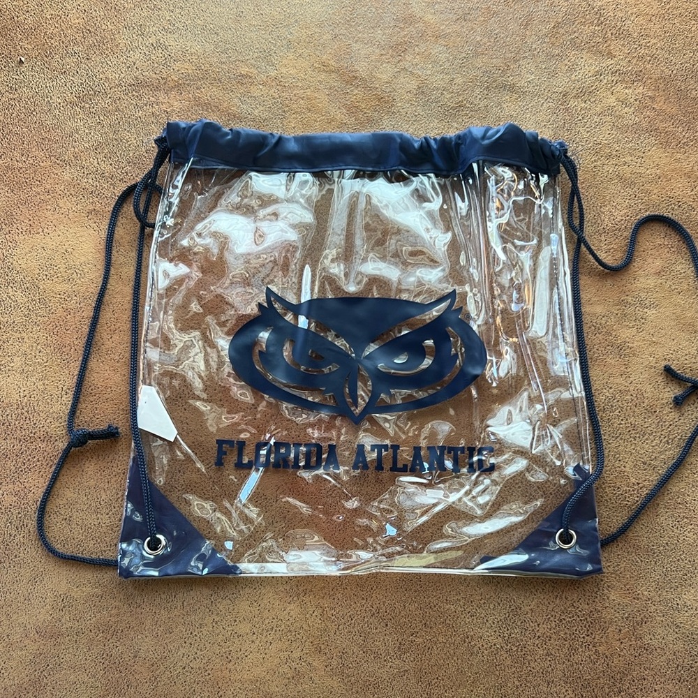 Florida Atlantic University Clear Drawstring Backpack - Navy